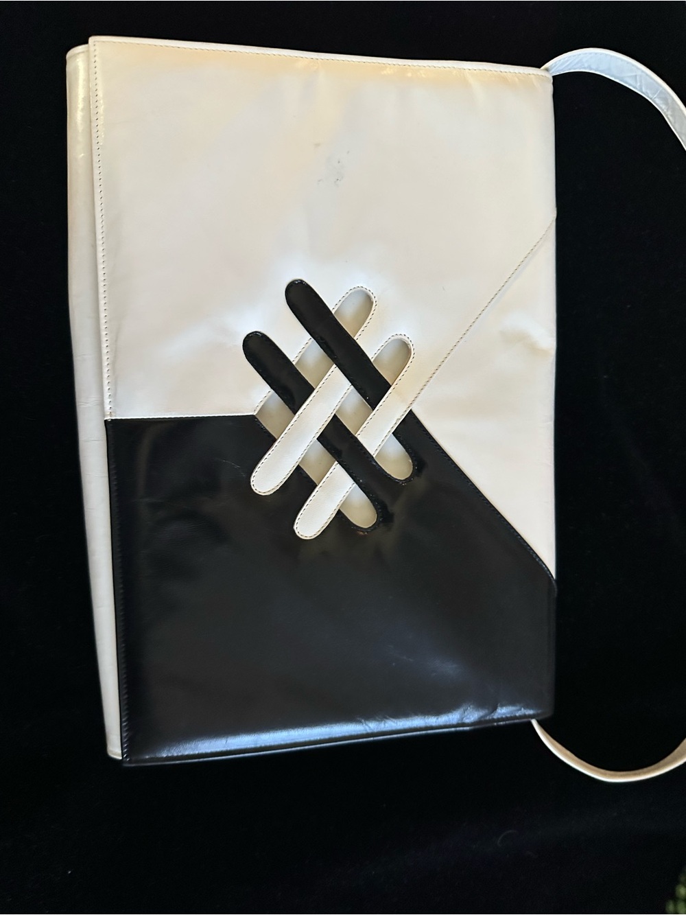 White and Black Women’s Shoulder Bag